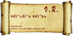 Vörös Réka névjegykártya