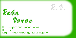 reka voros business card